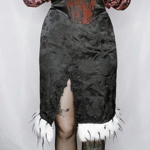 Vintage Goth Faux Fur Phaze Skirt